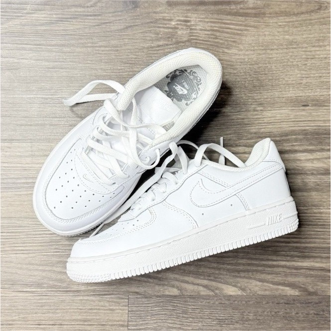Nike Air Force 1 White Leather Low Top Lace Up Men's Athletic Sneakers