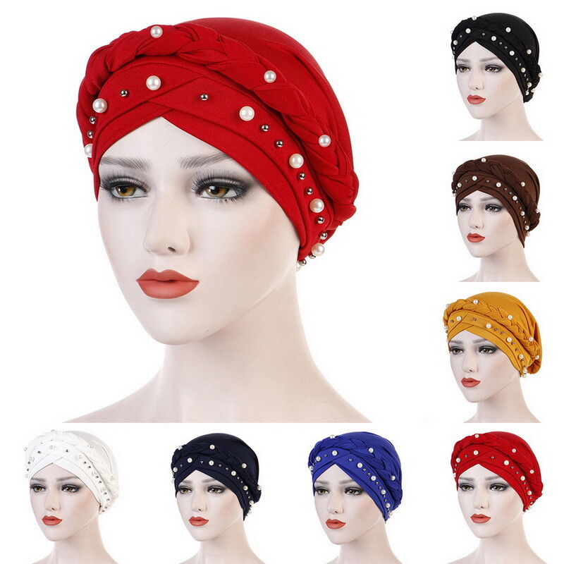 Soft Pearl Chemo Turban for Women – Hair Loss Scarf & Hijab Headwear