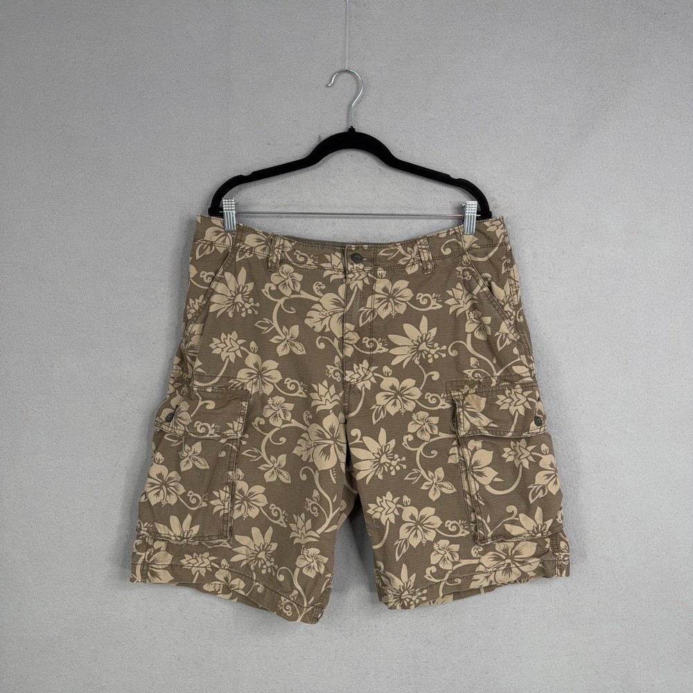Old Navy Shorts Mens 36 Surplus Company Cargo Floral Hawaiian Tropical Ripstop