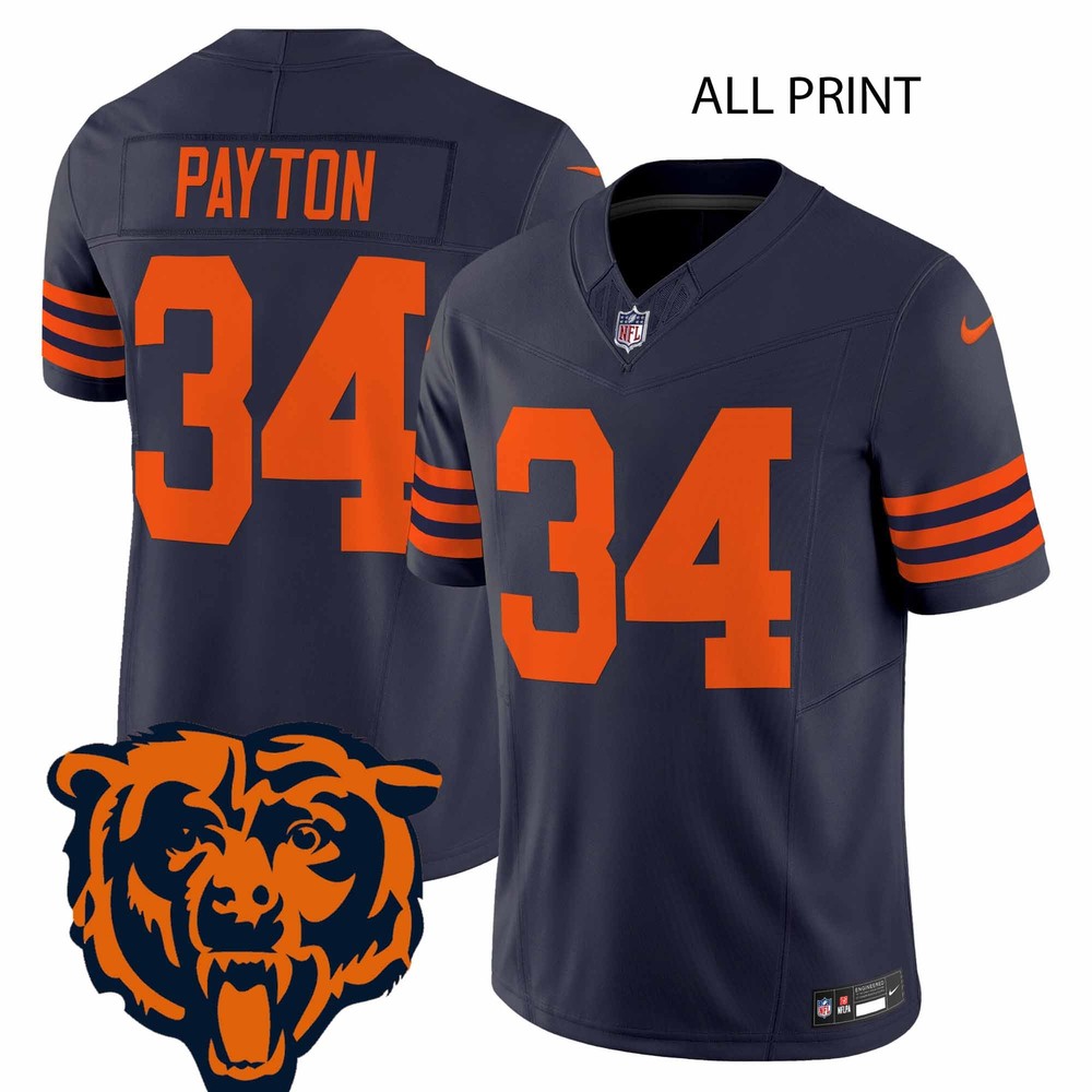 Chicago Bears Walter Payton #34 Jersey with All-Print Design