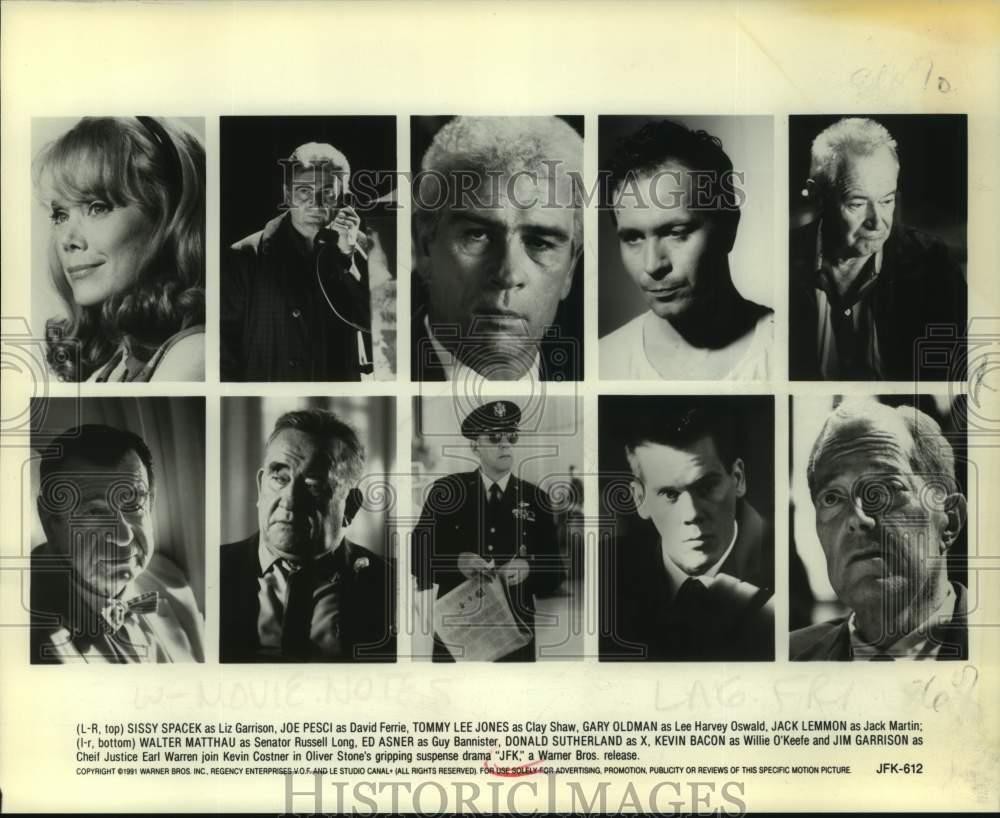 1991 Press Photo Cast of Oliver Stone's suspense drama, 