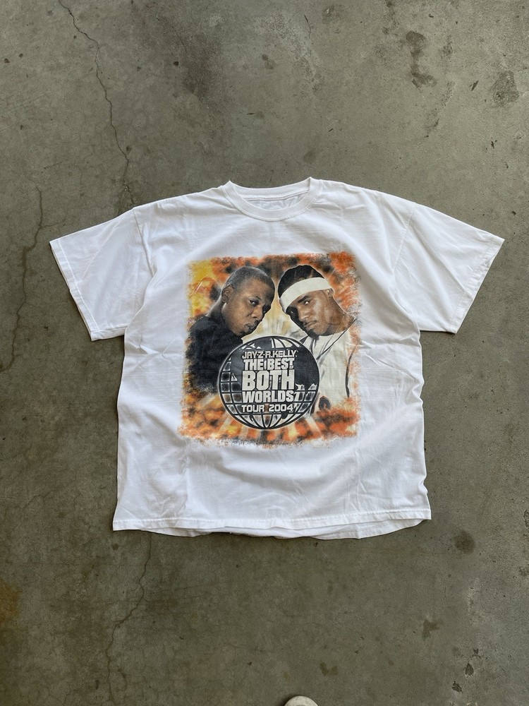 Vintage Jay-Z & R. Kelly The Best Of Both Worlds 2004 Tour Rap Tee Size XL
