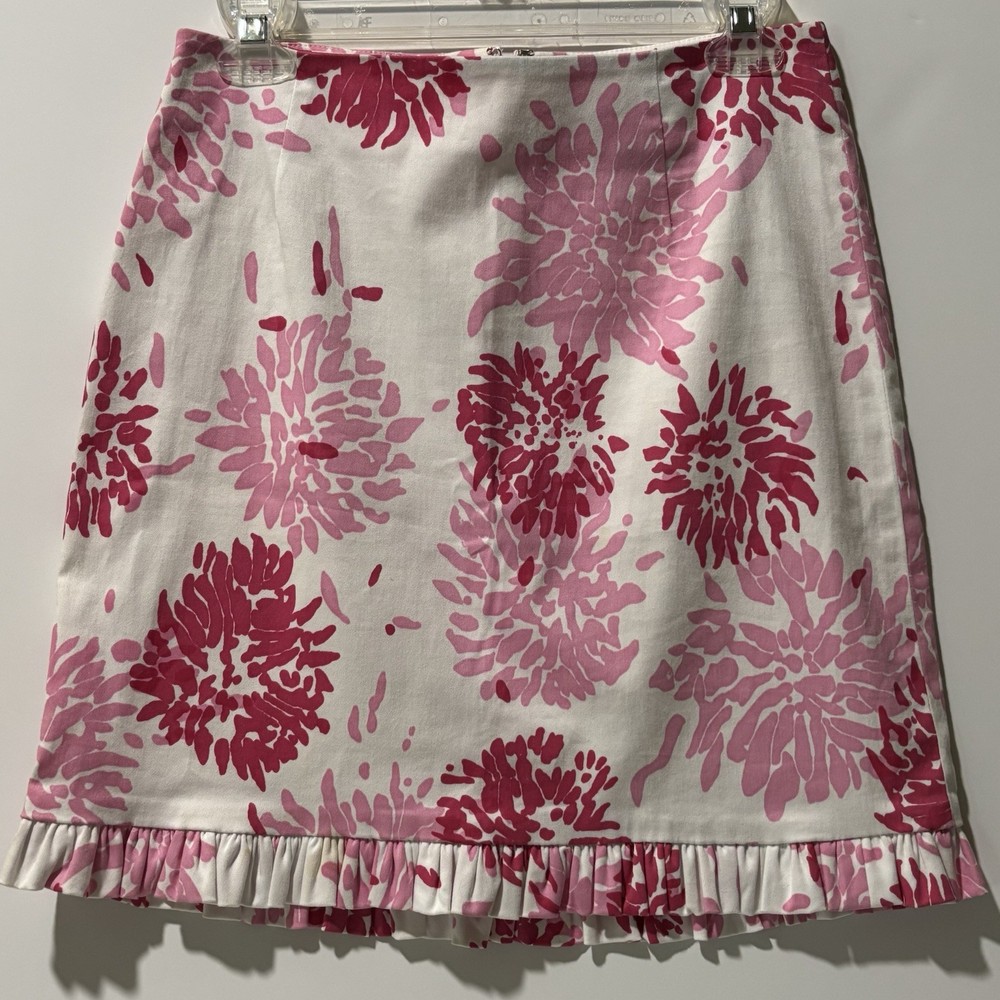 TUTU FRENCH Skirt Women Sz 6 White Pink Pixie Feminine Girly Short Ruffle Bottom