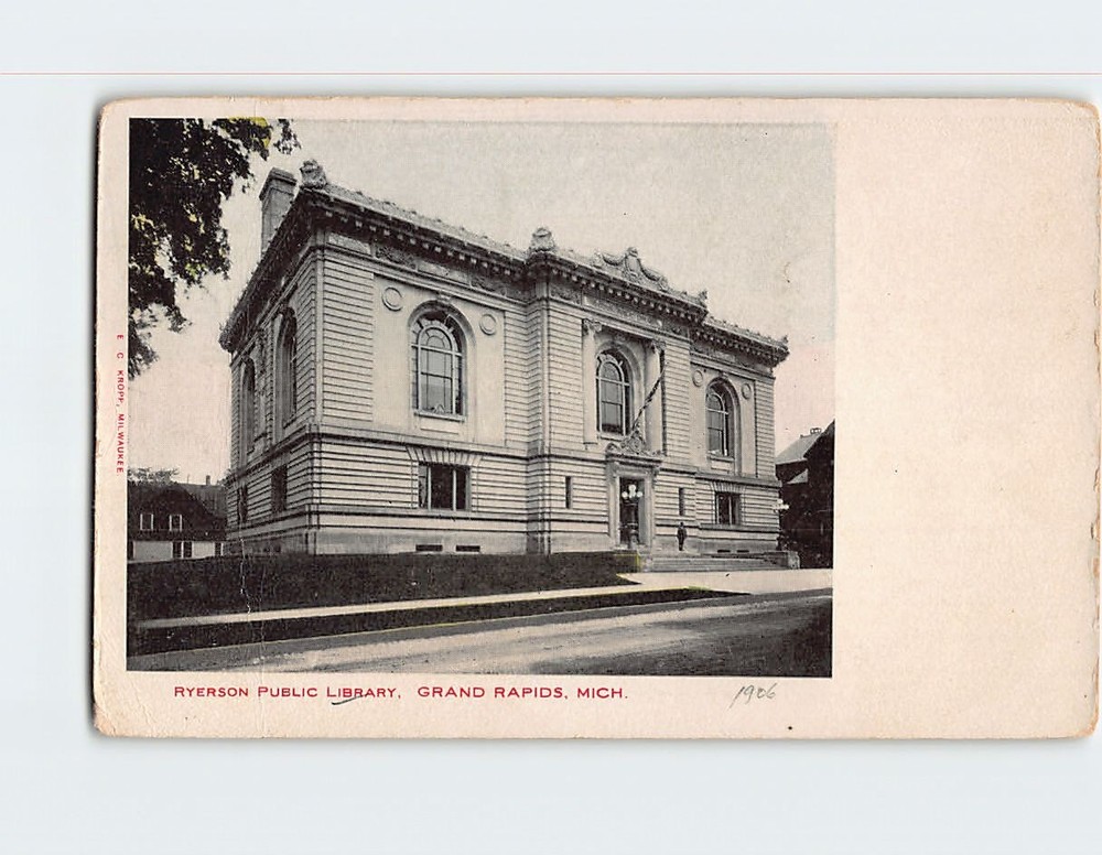 Postcard Ryerson Public Library Grand Rapids Michigan USA