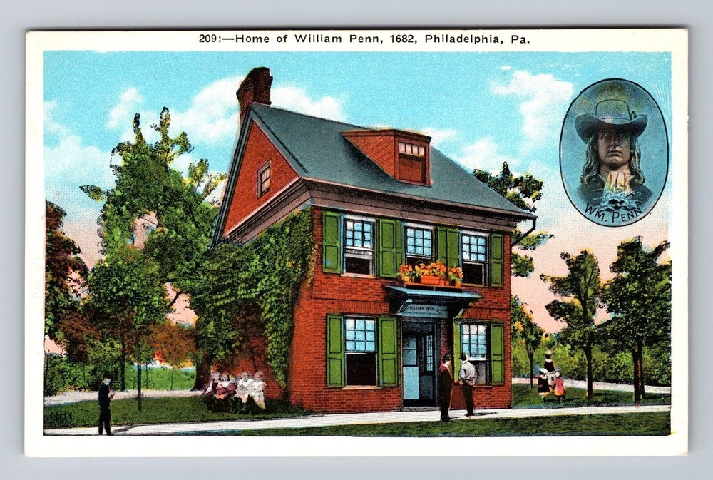 Philadelphia PA-Pennsylvania Home of William Penn Vintage Postcard