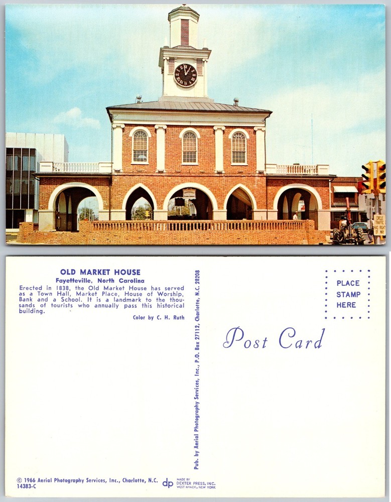 Old Market House Fayetteville NC Tower Postcard
