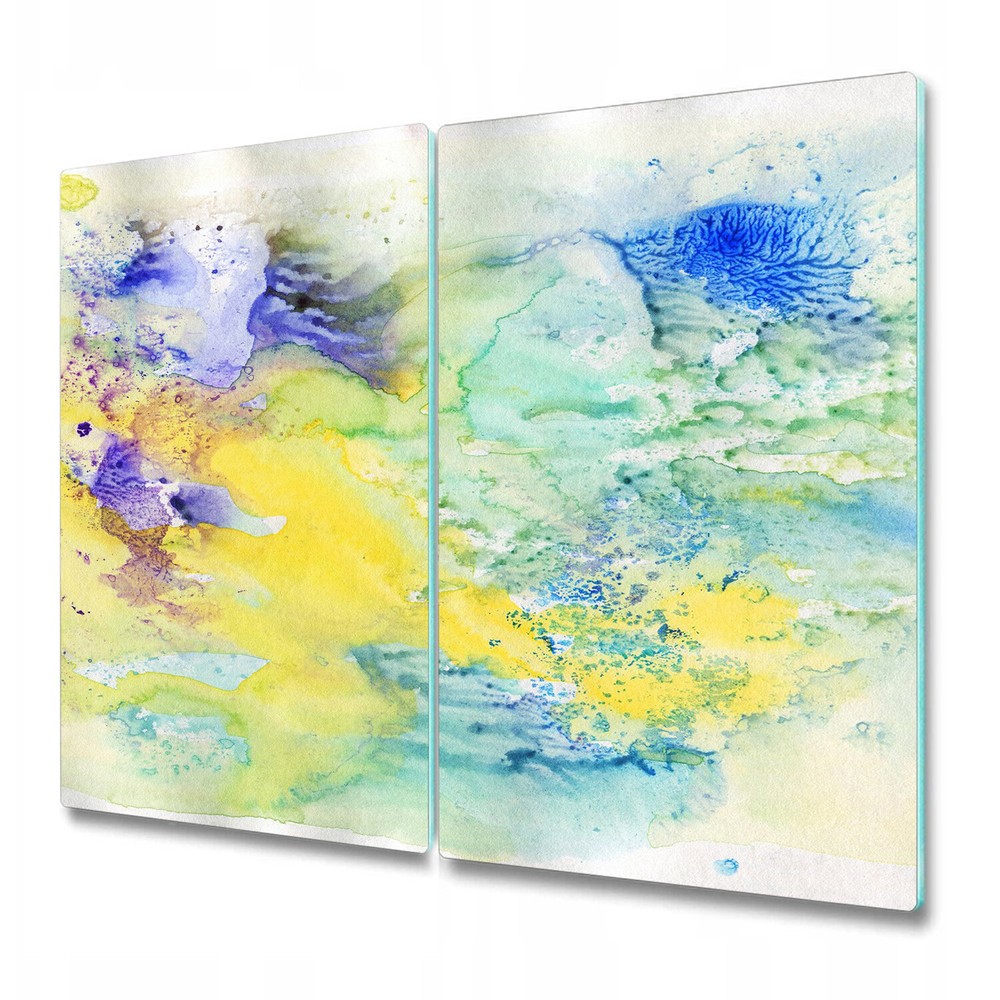Glass Chopping Serving Board Abstract Colourful Splash Pastel Painting 2x30x52