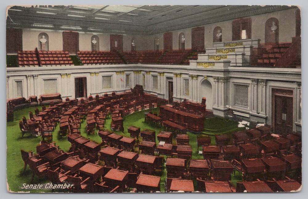 State View~Washington DC~US Capitol~Senate Chamber Interior~Vintage Postcard