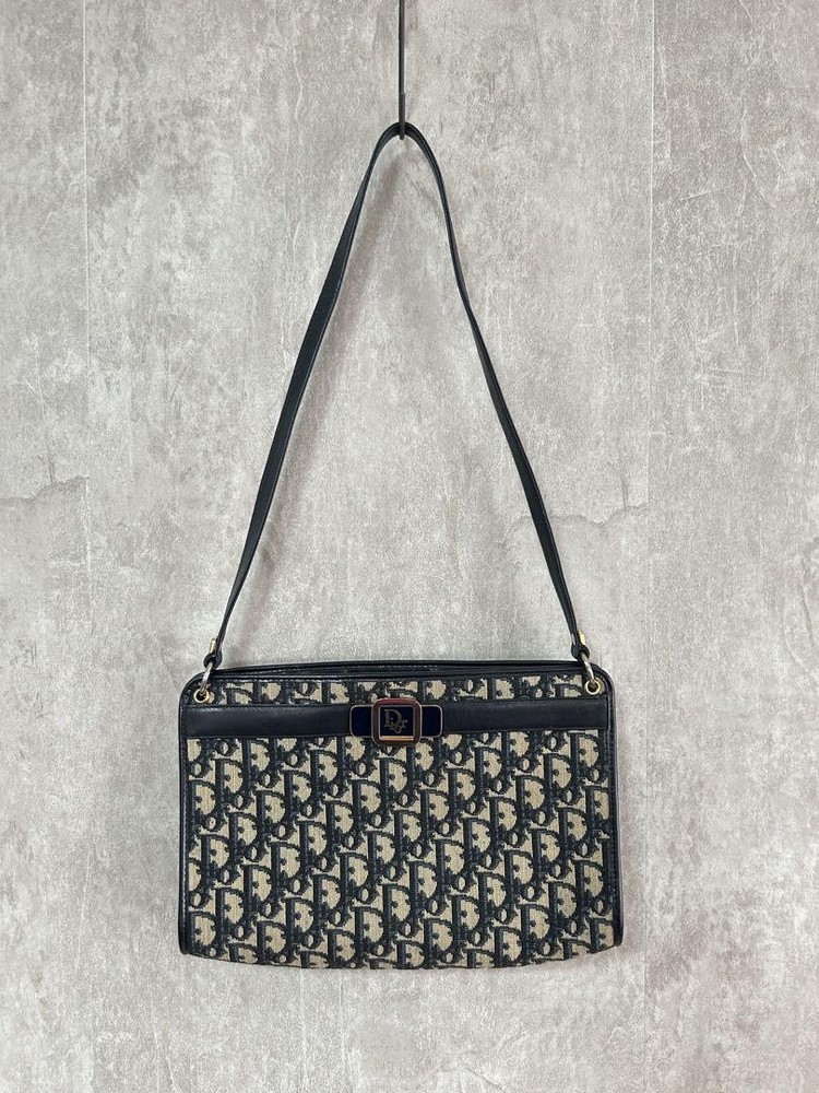 Christian Dior Rare Vintage Canvas Shoulder Bag with All-Over Pattern