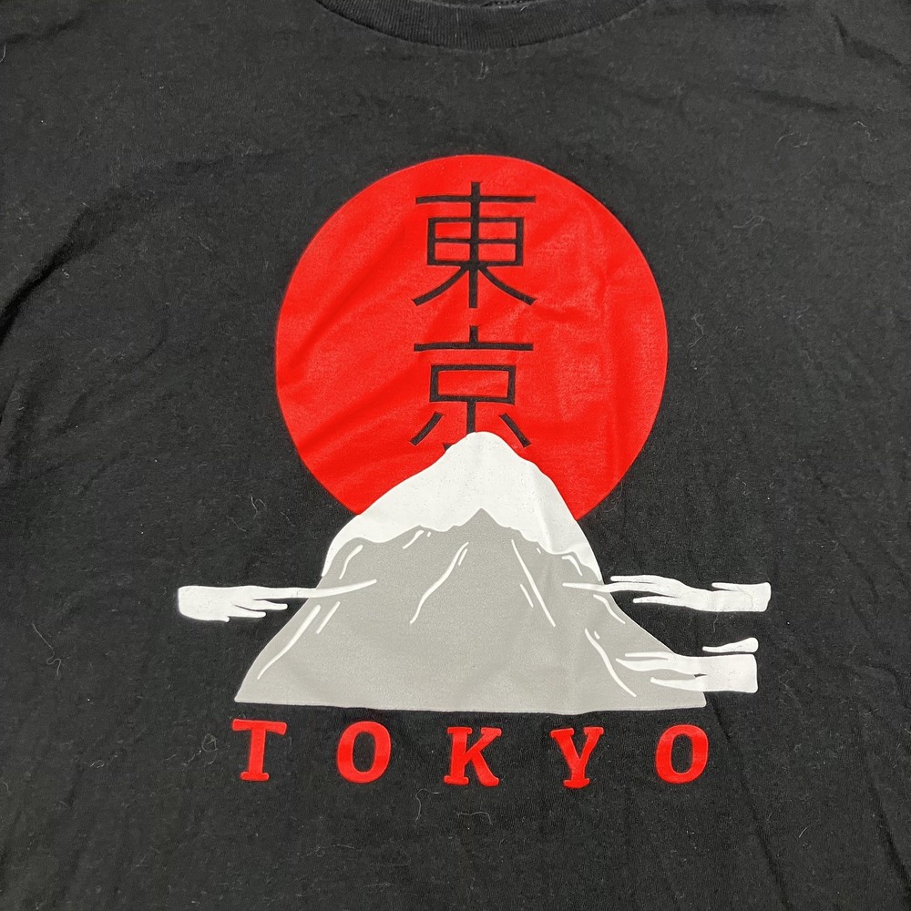 Tokyo Mount Fuji Graphic Tee Adult M Black Japan Shirt Streetwear Style