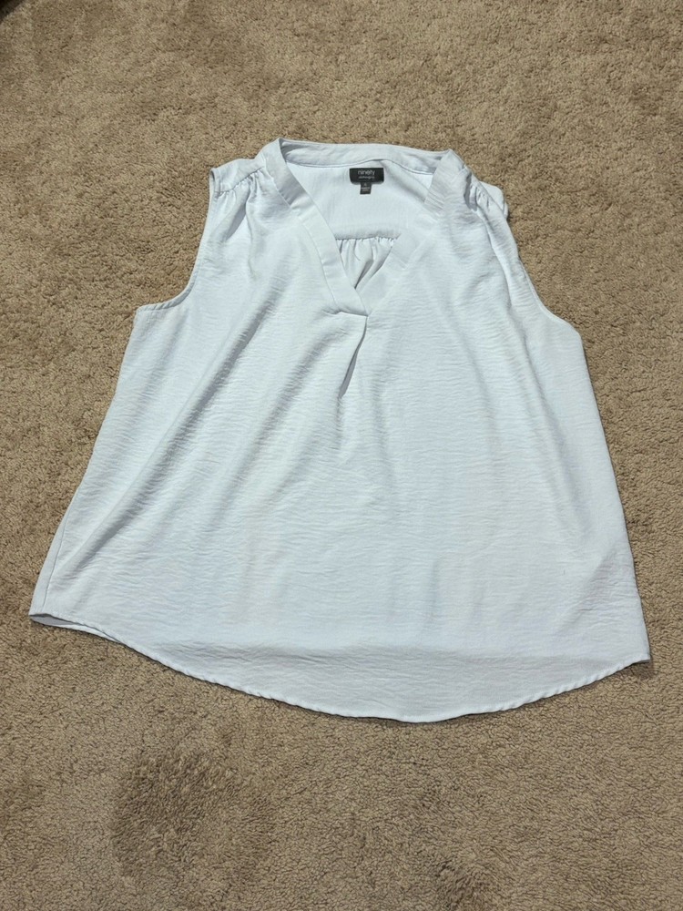 Ninety Clothing Co Womens Shirt Size XL Ivory Classic Dressy Flowy Comfort