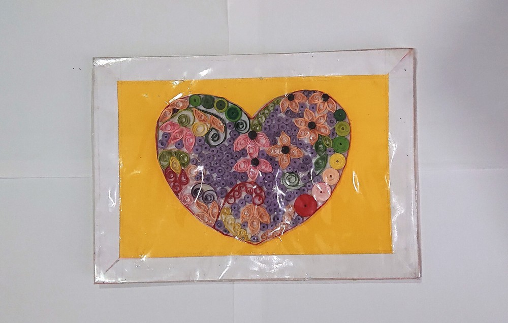 Famous Art Paper Quilling Art Flower Heart Deco Wall Art A4 Strip 100% Handmade