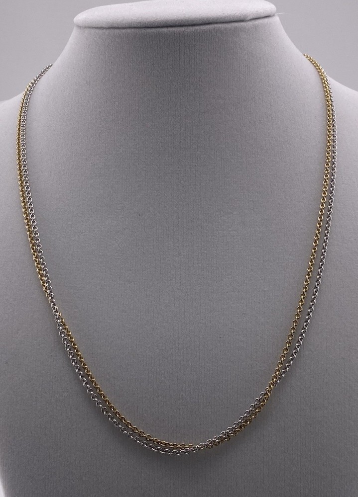 Balestra 18K White And Yellow Gold 18in Chain, 12.22 Grams