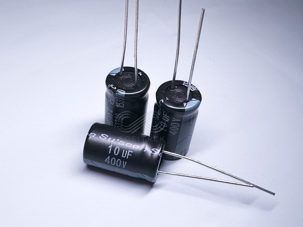 10Pcs HE Suscon 10uF 400V 10x16 Electrolytic Radial Capacitor High Ripple 8khr