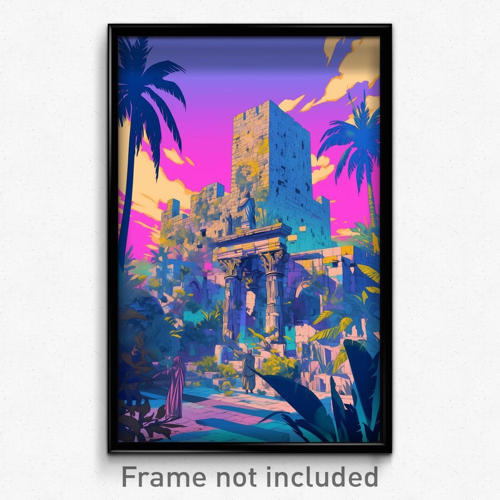 Rare Hebrew Movie Poster Featuring Roman Architecture - Israel Film Art Print