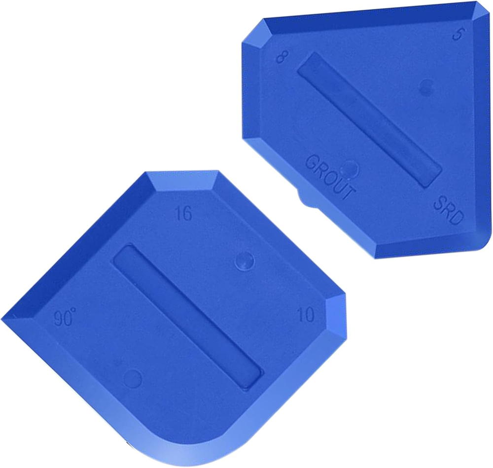 2Pcs Silicone Caulking Tool Kit - Sealant Finisher & Grout Scraper for Kitchen Bath DIY