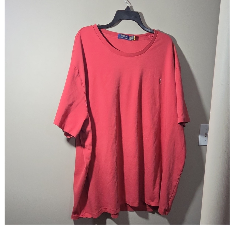 Polo Ralph Lauren Men's 5XB Pink Cotton Short Sleeve Crew Neck Logo T-Shirt