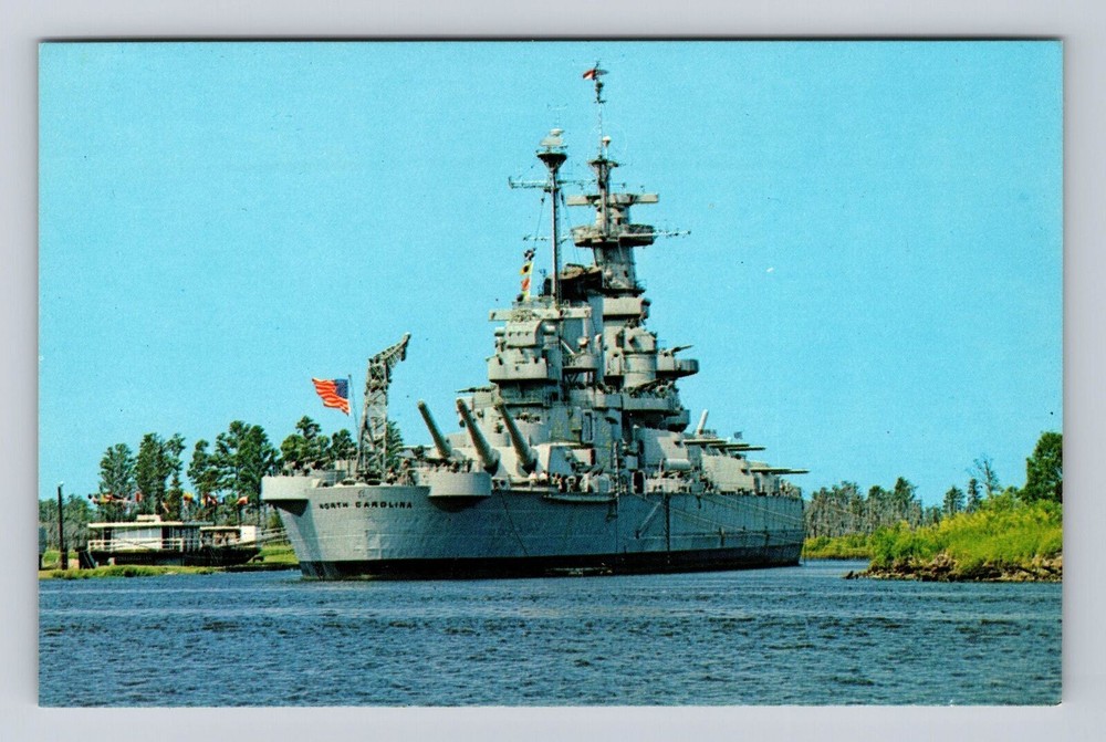 Wilmington NC-North Carolina, U.S.S North Carolina, Antique Vintage Postcard