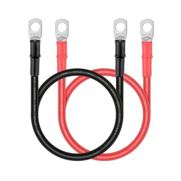 Battery Cable - 8 AWG 8 Gauge Wire Made with Tinned Copper PV Wire Battery  2 ft