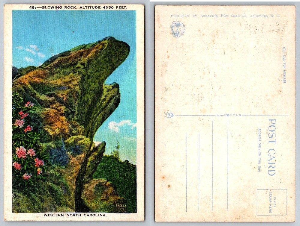 Blowing Rock NC Vintage Linen Postcard Blue Ridge Mountains North Carolina