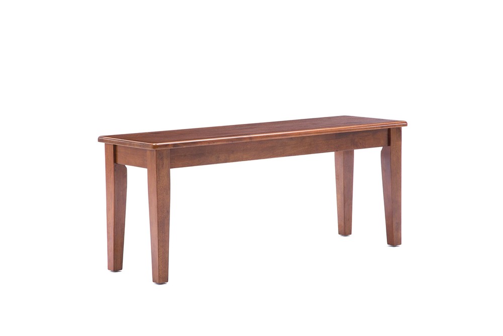Elegant Walnut Shaker Backless Wooden Bench  