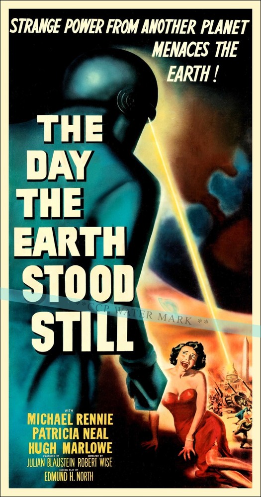 1951 The Day The Earth Stood Still Sci-Fi Movie Vintage Poster Retro Wall Art