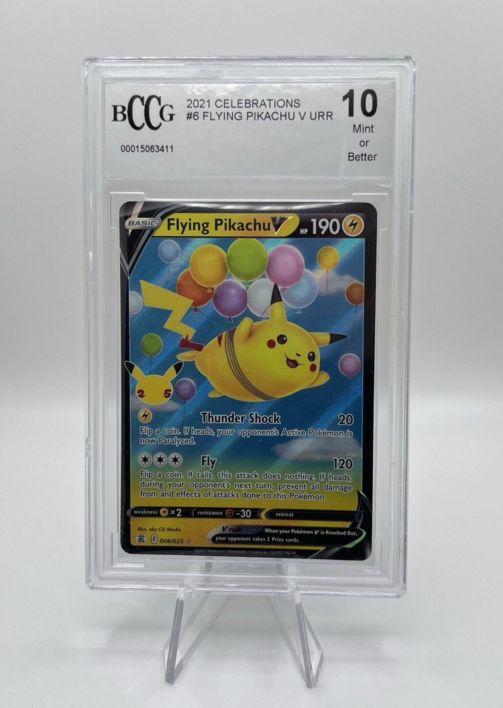 CGC 10 Flying Pikachu V Ultra Rare 006/025 Pokemon Celebrations Graded Card Mint