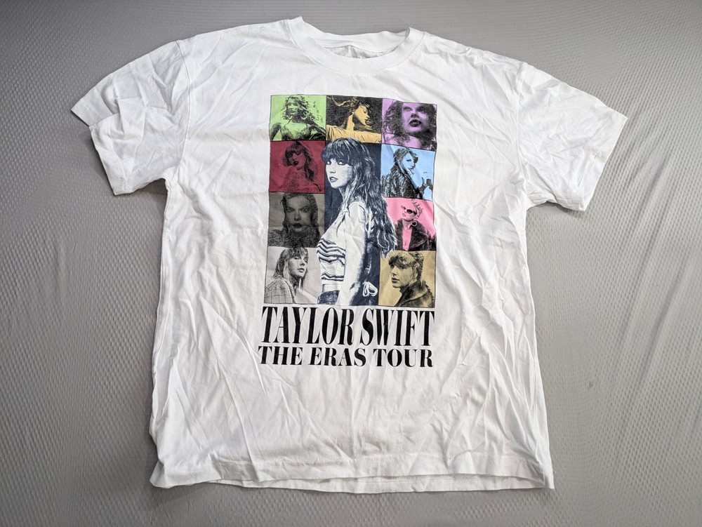 Taylor Swift The Eras Tour Official Merch White Band Tee T-Shirt Size Large