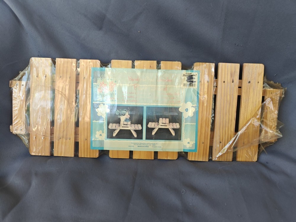 Vintage Folding Wood Plant Stand Flower Pot Shelf Picnic Bench Ladder Tiered