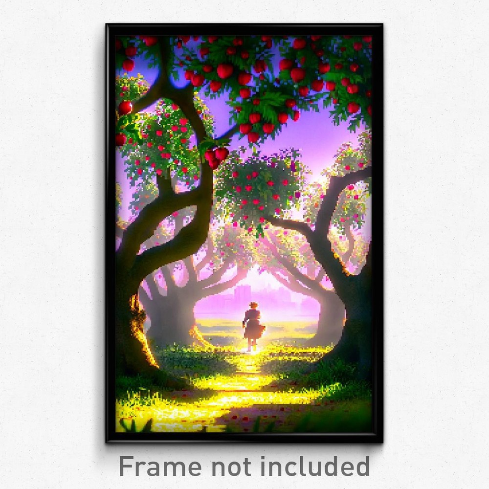 8-Bit Psychedelic Pixel Art Poster - Novel Orchard Trippy Gamer Print