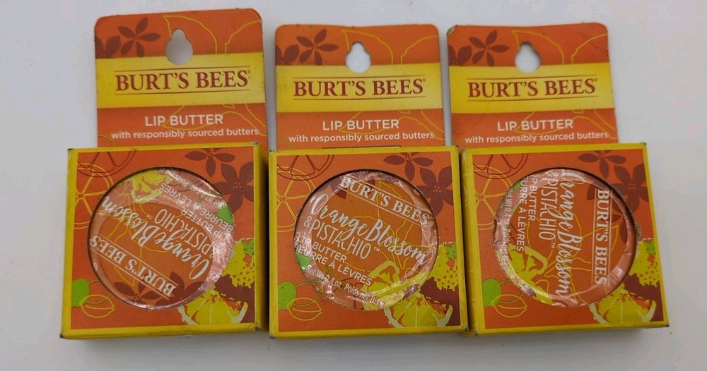 Burt's Bees Lip Butter Orange Blossom & Pistachio Botanical Shea Cocoa (3 Pack)