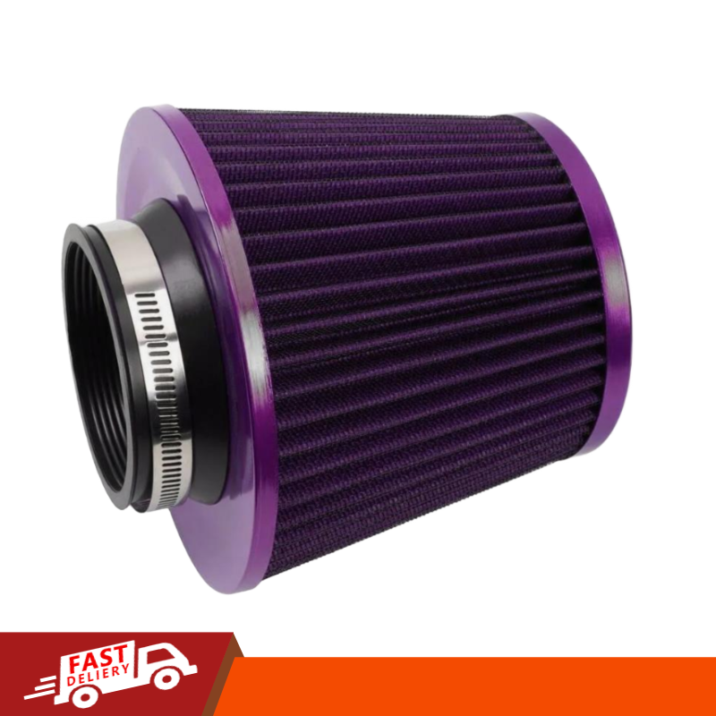 Universal Purple High Flow Inlet Cold Air Intake Cone Replacement Dry Air Filter