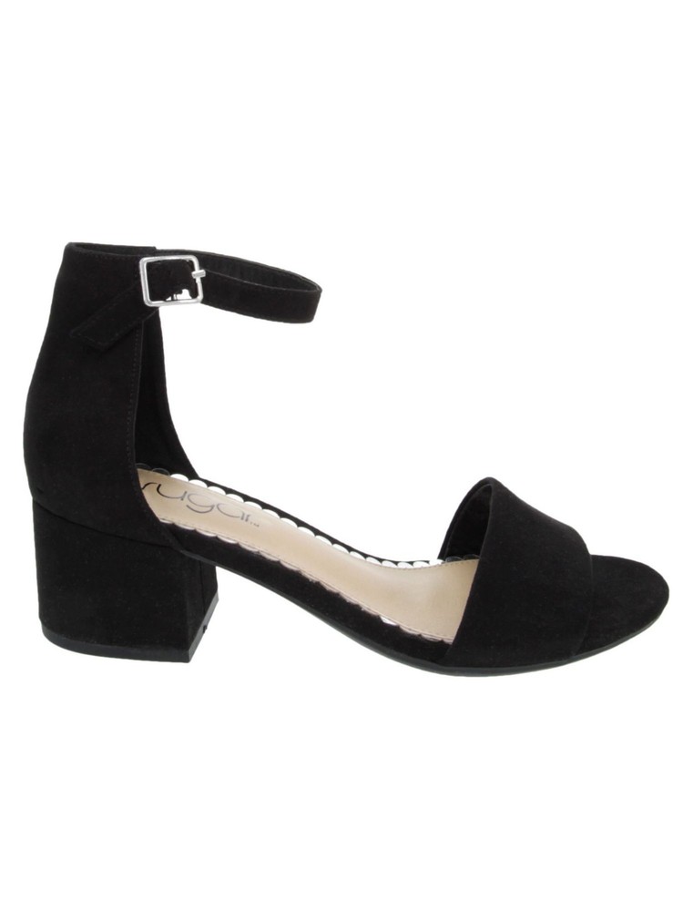 SUGAR Womens Black Noelle Low Open Toe Block Heel Buckle Dress Sandals 9 M