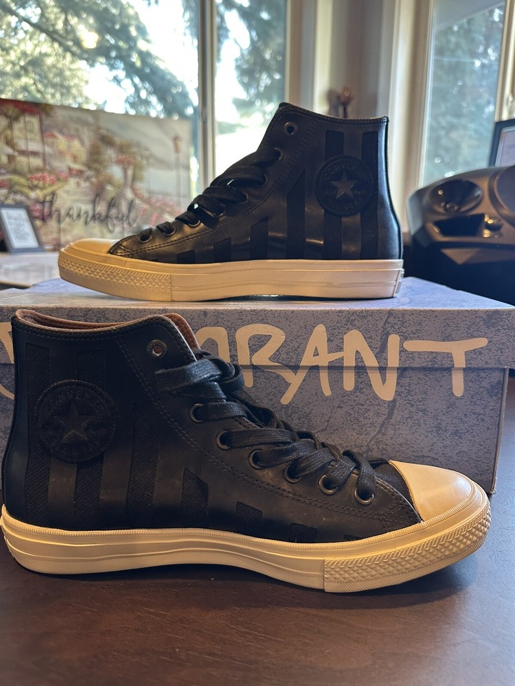 SUPER RARE JOHN VARVATOS ' Hi-Top Converse Black SAMPLE PAIR - Size 9