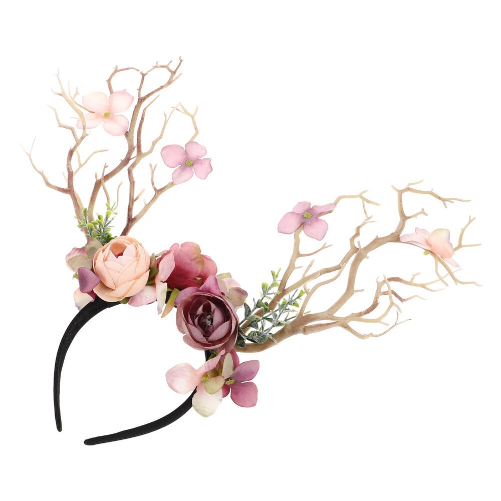 Festive Christmas Antler Headband with Elk Hair for Fun Holiday Looks