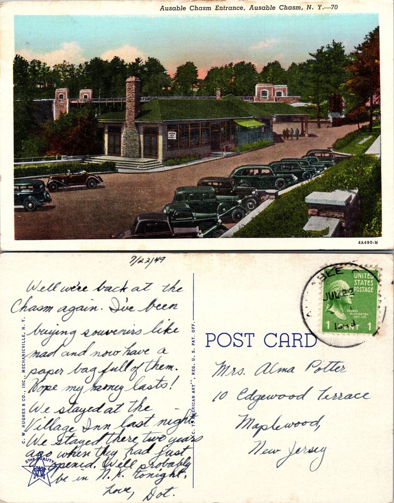 Ausable Chasm Entrance Ausable Chasm New York NY Postcard