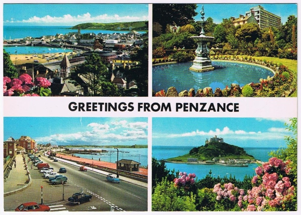 Postcard Greetings From Penzance England UK Multi View