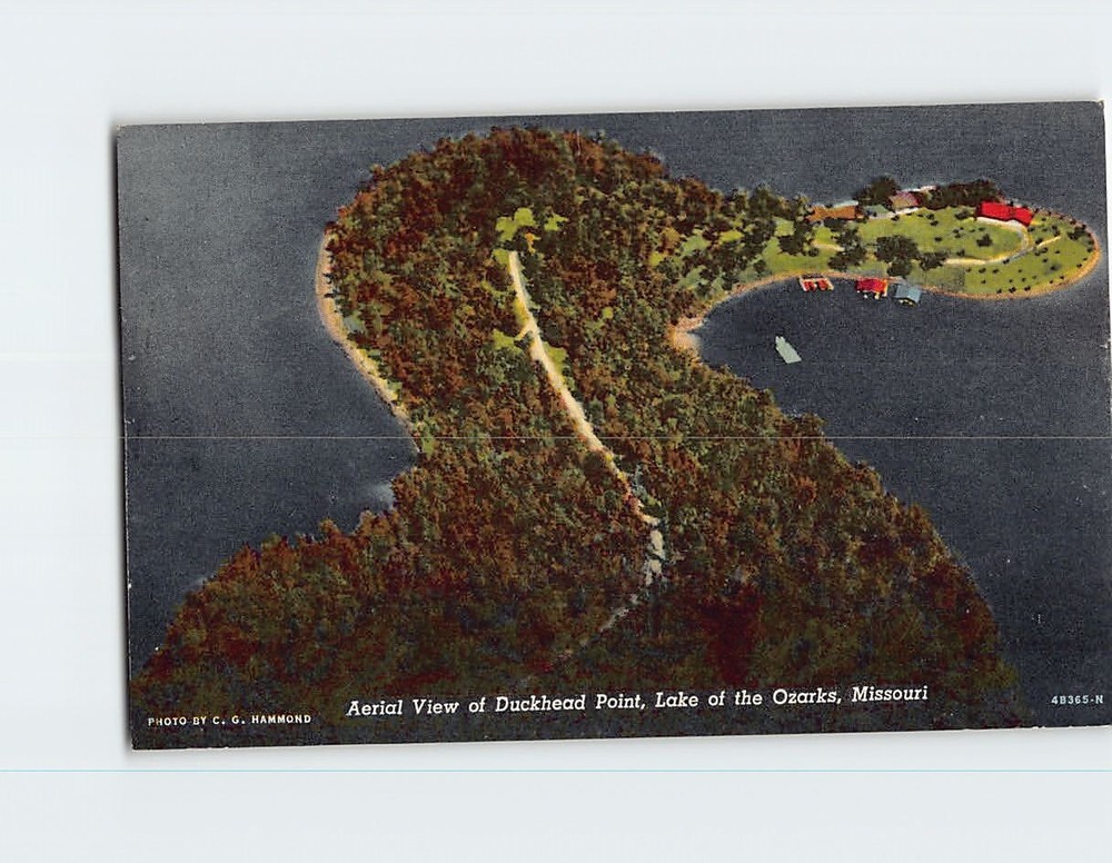 Postcard Aerial View of Duckhead Point Lake of the Ozarks Missouri