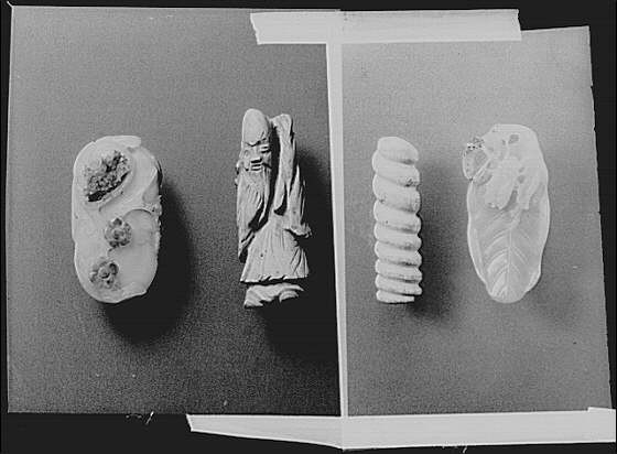 Photo:Art objects,carvings,figures,men,belonged,Arnold Genthe,1896 1