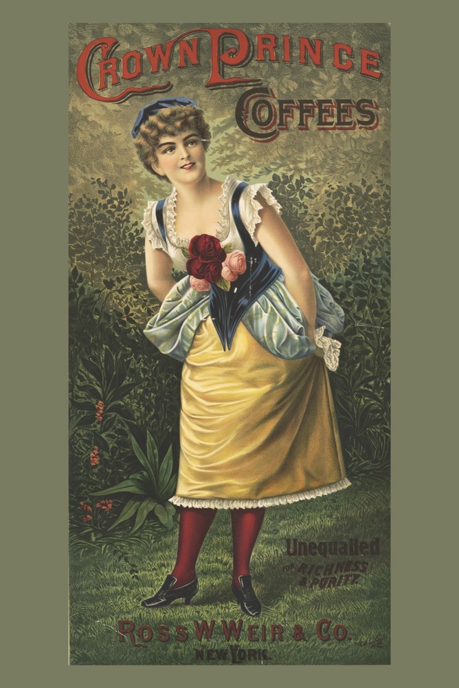 9653.Decoration Poster.Room Wall art.Home decor.Victorian flower girl.Coffee ad