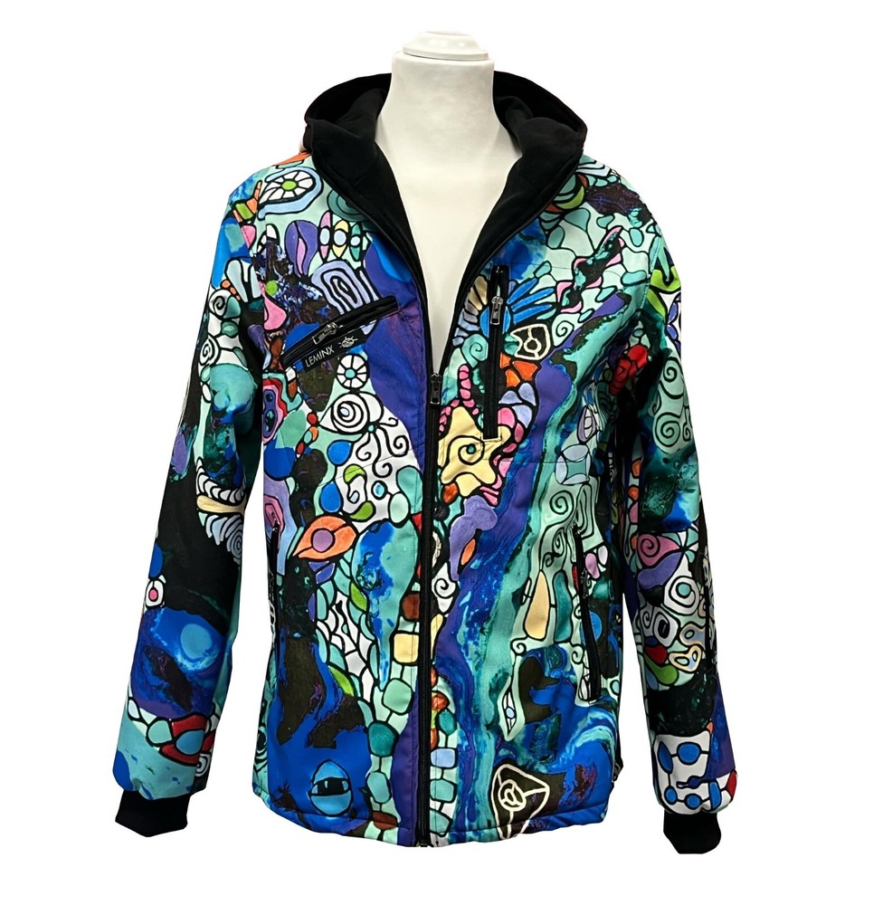 SIZE (L) - Spring 2026 - Patterned Waterproof Art Softshell Jacket LEMINX JELLY