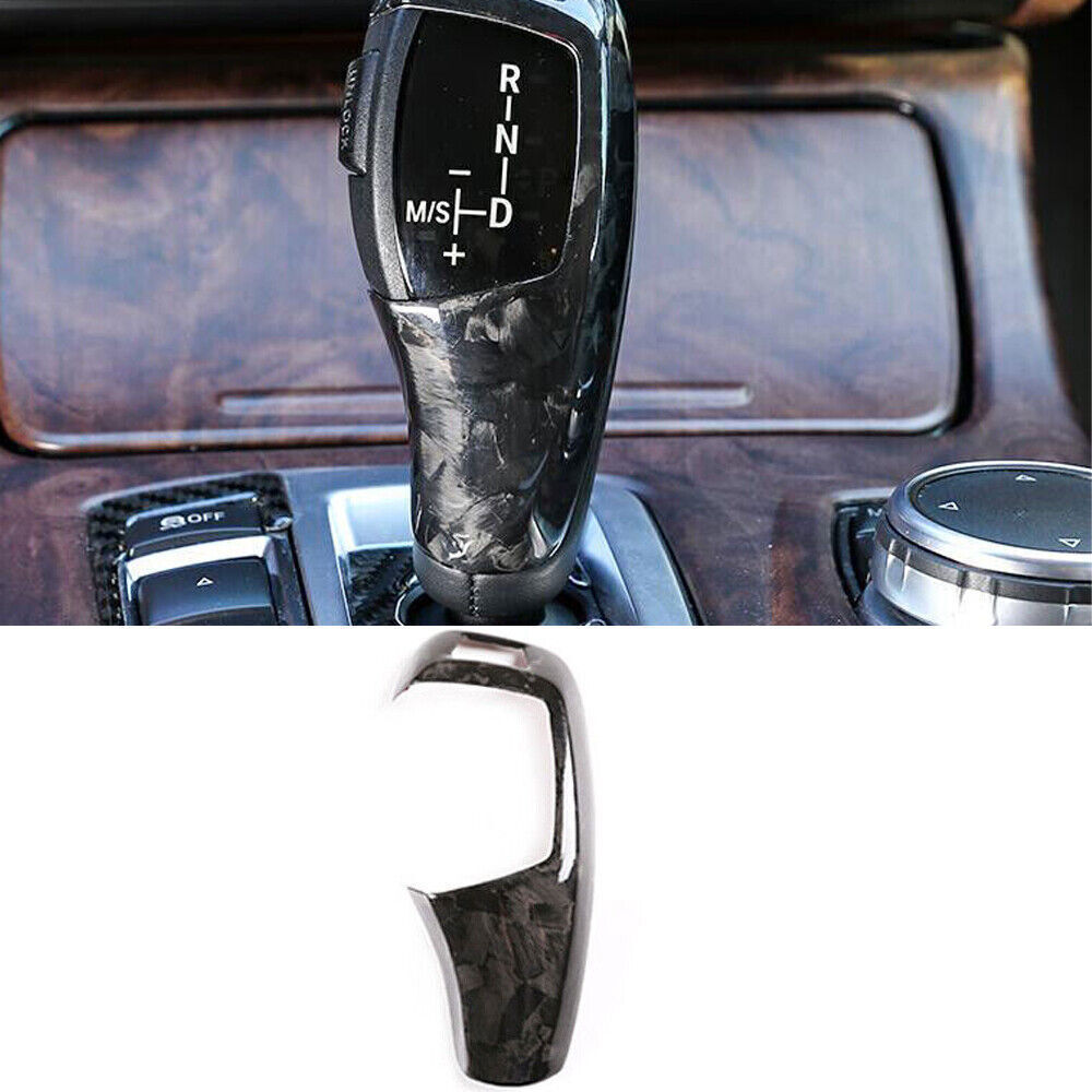 For BMW 5 Series 2011-2017 Dry Carbon Fiber Middle Console Gear Shift Knob Trim