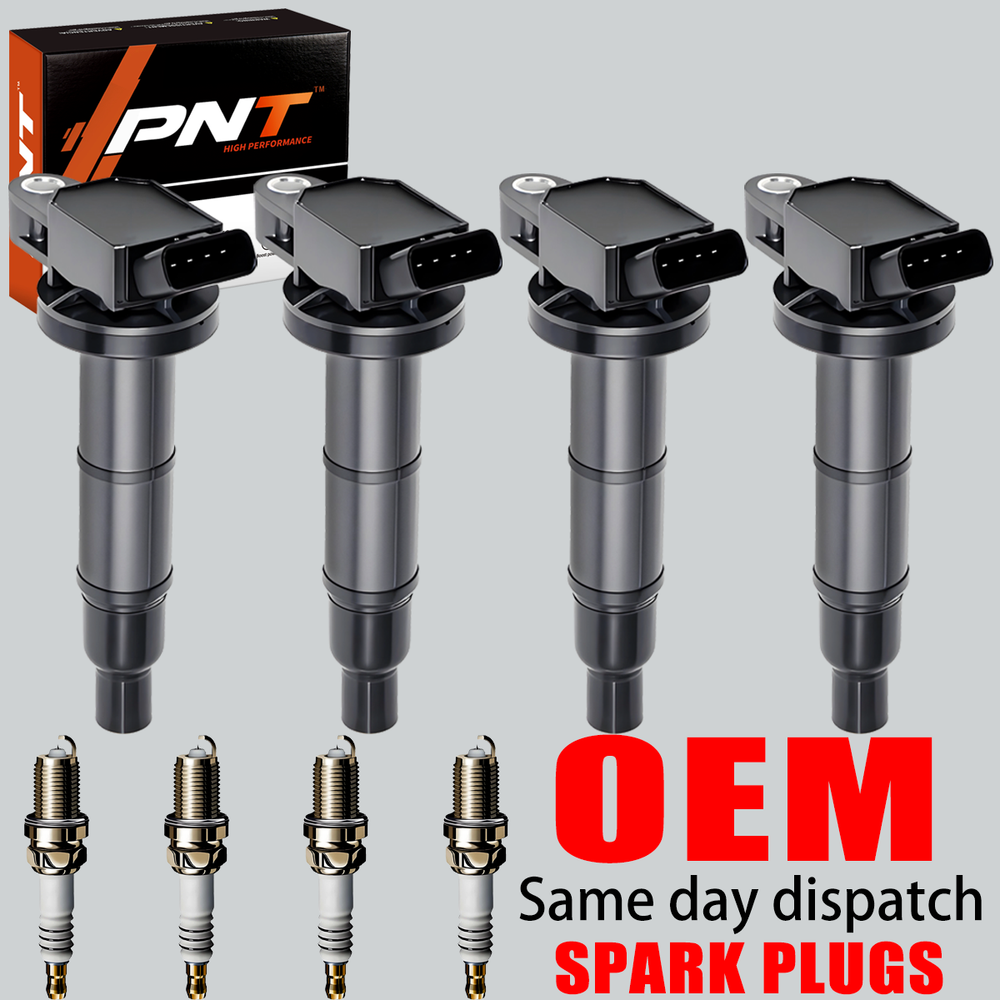 4X OEM Ignition Coil & Iridium Spark Plug For Toyota Camry RAV4 Solara 2.4L UF33