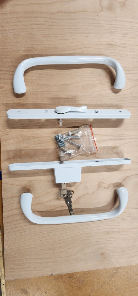 Patio Door Handle Set White with KEYED Handle Set. Sliding Patio Door Handle