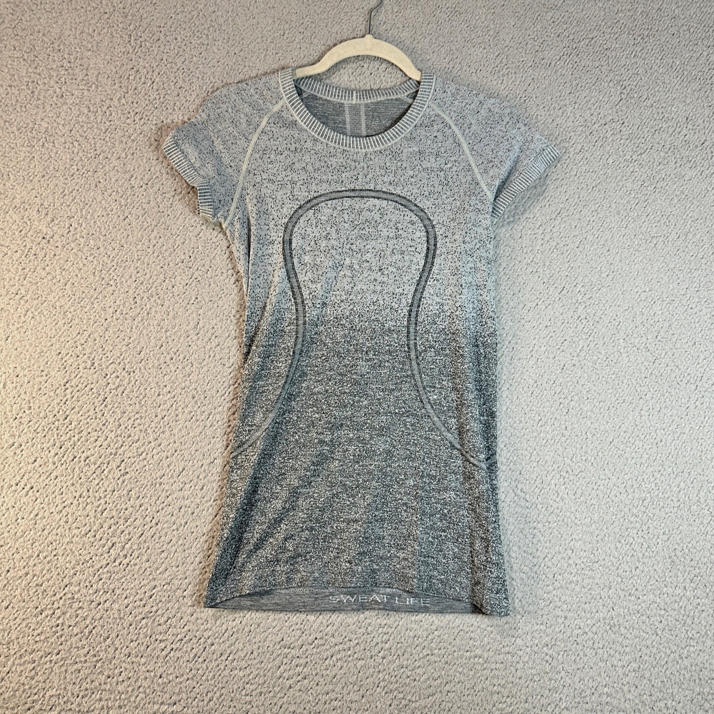 Lululemon Swiftly Tech Shirt Womens Gray Ombre Short Sleeve Yoga Athleisure