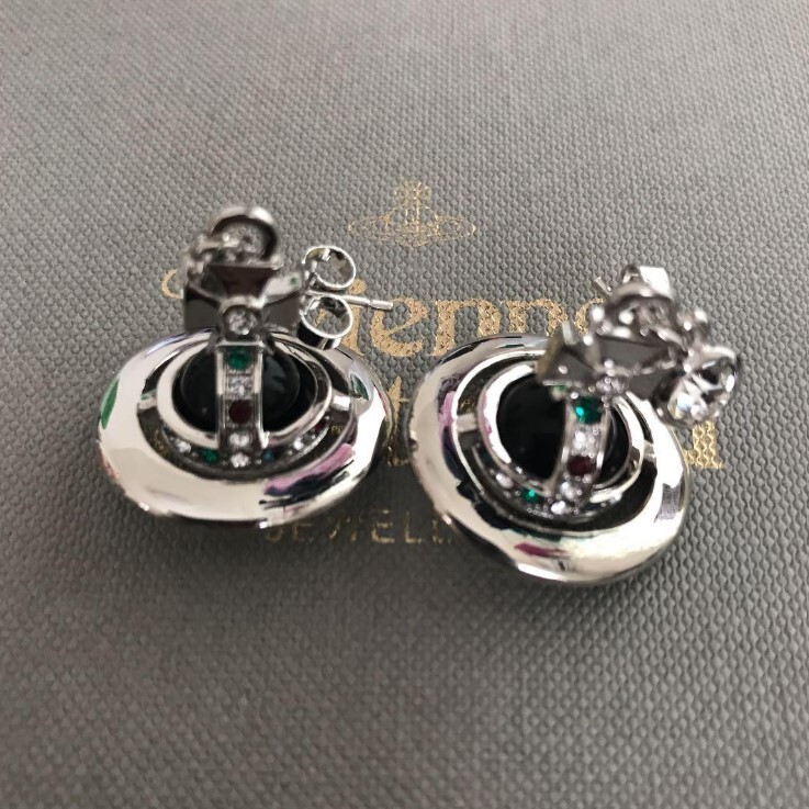 Vivienne Westwood Tiny Orb Earrings Pierce Silver Black No Box From Japan New