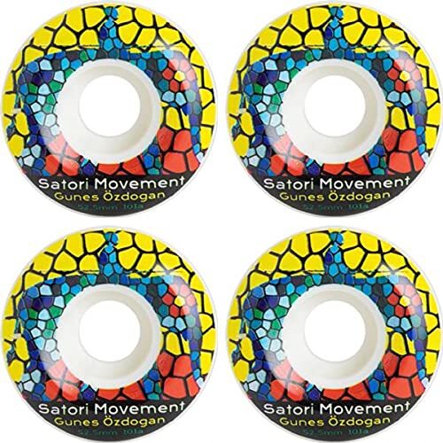 Satori Movement Ozdogan White Stain Glass Skate Wheels 52.5mm 80d Set of 4