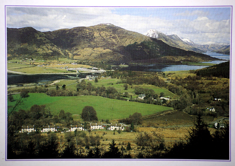 Postcard Loch Leven Ballachulish Bridge opened 1975 from Glenachulish Lochaber