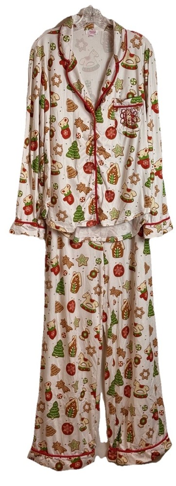 Jordann Jammies 2XL Christmas Ornaments Holiday Pajama Set Button Down Top/Pants