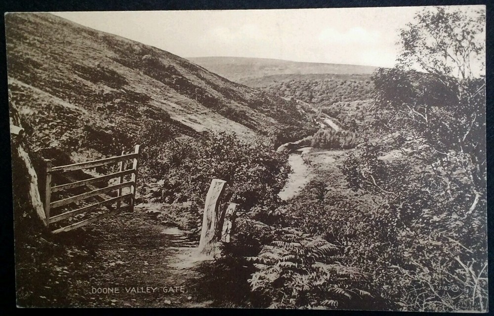 Devon UK Postcard Early 1900s Rare England Doone Valley Gate Lorna Exmoor River